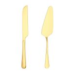 Çelik Gold Pasta Spatula Bıçak Seti Kek Sunum cin615sr