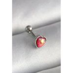 Çelik Gümüş Renk Kırmızı Mineli Tragus Piercing