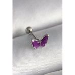 Çelik Gümüş Renk Mor Model Tragus Piercing