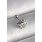 Çelik Gümüş Renk Zirkon Taşlı Güneş Tragus Piercing