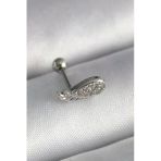 Çelik Gümüş Renk Zirkon Taşlı Kanat Tragus Piercing