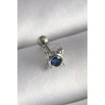 Çelik Gümüş Renk Zirkon Taşlı Tragus Piercing