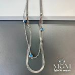 Çelik İkili İtalyan Kolye - Kl0067