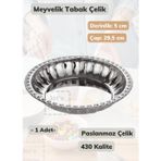 Çelik Meyvelik Tabak 29,5 Cm Paslanmaz Çelik Tabak