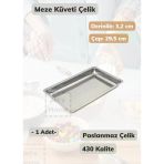 Çelik Meze Küveti 29,5 Cm Paslanmaz Çelik Tabak