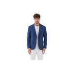 Çelik Penye Erkek Lacivert Esnek Likralı Pamuk Karışımlı Slim Fit İlkbahar-Yaz Spor Blazer Ceket Lacivert 52