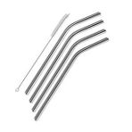çelik Pipet Paslanmaz çelik Metal Meşrubat Pipeti Ve Pipet Temizleme Fırçası Seti 5 Parça