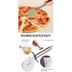 Çelik Pizza Hamur Mantı Börek Kesme Ruleti | Pratik Pizza Kesici Dilimleyici Rulet