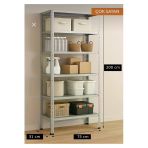 Çelik Raf 6 Katlı 31X75x200 Dekoratif Raf Sistemleri, Depo Rafı, Arşiv Rafı, Kiler Rafı