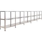 Çelik Raf Burada 3 Katlı 5 Li Bitişik Çelik Galvaniz Arşiv Depo Kiler Rafı DX51 Kalite - 43x75x200