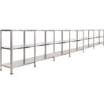 Çelik Raf Burada 3 Katlı 6 Lı Bitişik Çelik Galvaniz Arşiv Depo Kiler Rafı DX51 Kalite - 31x75x100