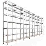 Çelik Raf Burada 7 Katlı 6 Lı Bitişik Çelik Galvaniz Arşiv Depo Kiler Rafı DX51 Kalite - 59x75x150
