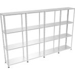 Çelik Raf Burada Çelik Raf Burada 4 Katlı 4 Lü Bitişik Çelik Galvaniz Arşiv Depo Kiler Rafı DX51 Kalite - 43x75x200