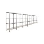 Çelik Raf Burada Çelik Raf Burada 4 Katlı 6 Lı Bitişik Çelik Galvaniz Arşiv Depo Kiler Rafı DX51 Kalite - 59x75x150