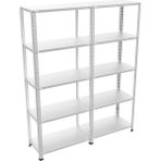 Çelik Raf Burada Çelik Raf Burada 5 Katlı 2 Li Bitişik Çelik Galvaniz Arşiv Depo Kiler Rafı DX51 Kalite - 43x75x250