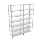 Çelik Raf Burada Çelik Raf Burada 7 Katlı 2 Li Bitişik Çelik Galvaniz Arşiv Depo Kiler Rafı DX51 Kalite - 59x75x200