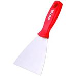 Çelik Spatula, 0.80 Mm Polisajlı Yay Çeliği, 50 Sertlik, Ergonomik Sap, Kavisli, Kazıma Spatulası, İnşaat, Sıva Yüzey Temizleme, Profesyonel Kalite, Dayanıklı El Aleti (50 Mm)