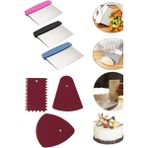 Çelik Spatula Hamur Kesici Hamur ve Pasta Şekillendirici Kesici 2 Li Set - Pembe