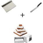 Çelik Spatula ve Kazıyıcı, Ayarlanabilir, 8 cm Kare Kek Kalıbı, Gri - Seçenek 1
