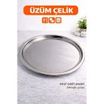 Çelik Tepsi No :16 Çelik Sini Yemek Tepsisi Paslanmaz Tepsi Yuvarlak
