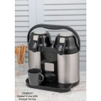 Çelik Termos 5 Lt Çiftli Ikili Pompalı CKR2027 - Siyah