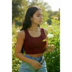 ÇELİK TİCARET LKHU-LUXIM-5003-LllKkHU- Kadın Bordo Kare Yaka Crop Top Bluz – Şık, Rahat Ve Kolay Kombinlenebilir