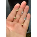 Çelik Üç Renkli 5'li Kombinli Tragus Küpe Model12