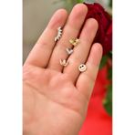 Çelik Üç Renkli 5'li Kombinli Tragus Küpe Model2