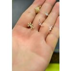 Çelik Üç Renkli 5'li Kombinli Tragus Küpe Model9