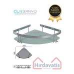 Çelik Zerrin Camlı 1’li 19x19 Cm Şampuanlık Banyo Rafı Süngerlik Gümüş