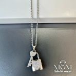 Çelik Zirkon Taşlı Anahtar Kilit Kolye - Kl0157