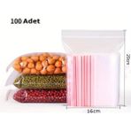 Çeliker 16X20CM 100'LÜ Buzdolabı Kilitli Torba Poşet Dondurucu Ikramlık Çerez Davet Kına Hediyelik Poşeti