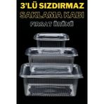Çeliker Plastik Sızdırmaz Kap 500 gr - 1000 gr - 2000 gr Kullan At Tek Kullanımlık Kapaklı Kase 50 Adet 3 Lü Set