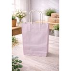 ÇELİKPENÇE Kraft Kağıt Çanta, Büküm Saplı, 25x31x12 cm, Hediyelik Butik Mağaza Poşeti, 25 Adet (Pembe)