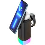 ÇELİKWORK 15W Manyetik 3'ü 1 Arada Hızlı Kablosuz Rgb Şarj Cihazı - Siyah