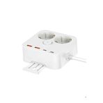 ÇELİKWORK 3680W 2'li Priz, 2 USB ve 2 Type-C Portlu, 1.4m Kablo, 3.4A Çıkış, Askı Aparatlı, Akım Korumalı