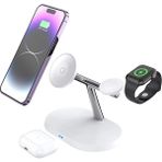 ÇELİKWORK AW011 3in1 Total 35 Watt Wireless Magsafe Şarj Standı Akıllı Saat Telefon Kulaklık Uyumlu - Beyaz