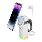 ÇELİKWORK Aw013 Kablosuz Rgb Şarj Istasyonu, 15w Manyetik 3'ü 1 Arada Hızlı Kablosuz Şarj Cihazı Standı