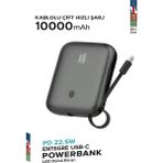 Çelikwork FP011 10.000 mAh PD 22.5Watt Hızlı Şarj TYPE-C Siyah Powerbank
