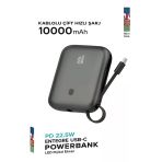ÇELİKWORK Fp011 10000mah Pd 22.5watt Hızlı Telefon Şarj Aleti Elektronik Taşınabilir Type-c Batarya Powerbank