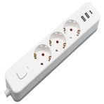 ÇELİKWORK Ftr/16 3680W 16A 3 Priz, 2 Usb, 1 Type-C, 1.8 Metre Akım Korumalı Priz - Beyaz