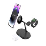 çelikwork inspiring technology Aw011 3in1 Ledli 20 Watt, Wireless, Magsafe Şarj Standı Akıllı Saat Telefon Kulaklık Uyumlu