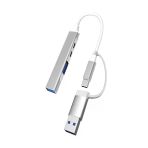 çelikwork inspiring technology FH9 4in1 USB-C HUB Dönüştürücü - 2 USB, 2 Type-C Port, Metalik USB-C Çoklayıcı Plus&Play