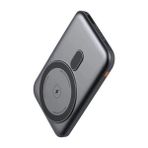 Çelikwork PW0103 5.000 mAh 22.5W 1Type-C Giriş 1usb LED Gösterge Manyetik Magsafe Kablosuz Siyah Powerbank