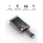 ÇELİKWORK Pw50 Lcd 22.5w Type-c & Lightning Kablolu Hızlı Iphone Şarj Aleti - 10,000mah Taşınabilir Powerbank