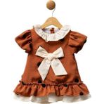 Celira Bluefeet Kiremit Bebek Elbise Puantiyeli Fiyonk Detaylı 3-18 Ay - 12 - 18 Ay