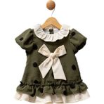 Celira Bluefeet Yeşil Bebek Elbise Puantiyeli Fiyonk Detaylı 3-18 Ay - 3 - 6 Ay