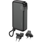 Cellairis Power Trek 10000mAh Type-C PD Hızlı Şarj Powerbank (US/EU/UK fişli) - Siyah