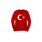 Çello mello Unisex Çocuk Uzun Kollu Kırmızı Ay-yıldızlı Tişört