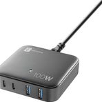 Cellular Line Multipower 4 Portlu Gan 100 Watt Siyah Şarj Cihazı